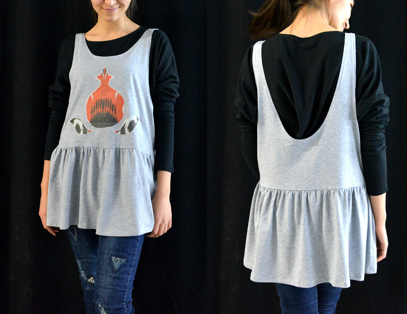 Pomegranate Applique Tank Tunic