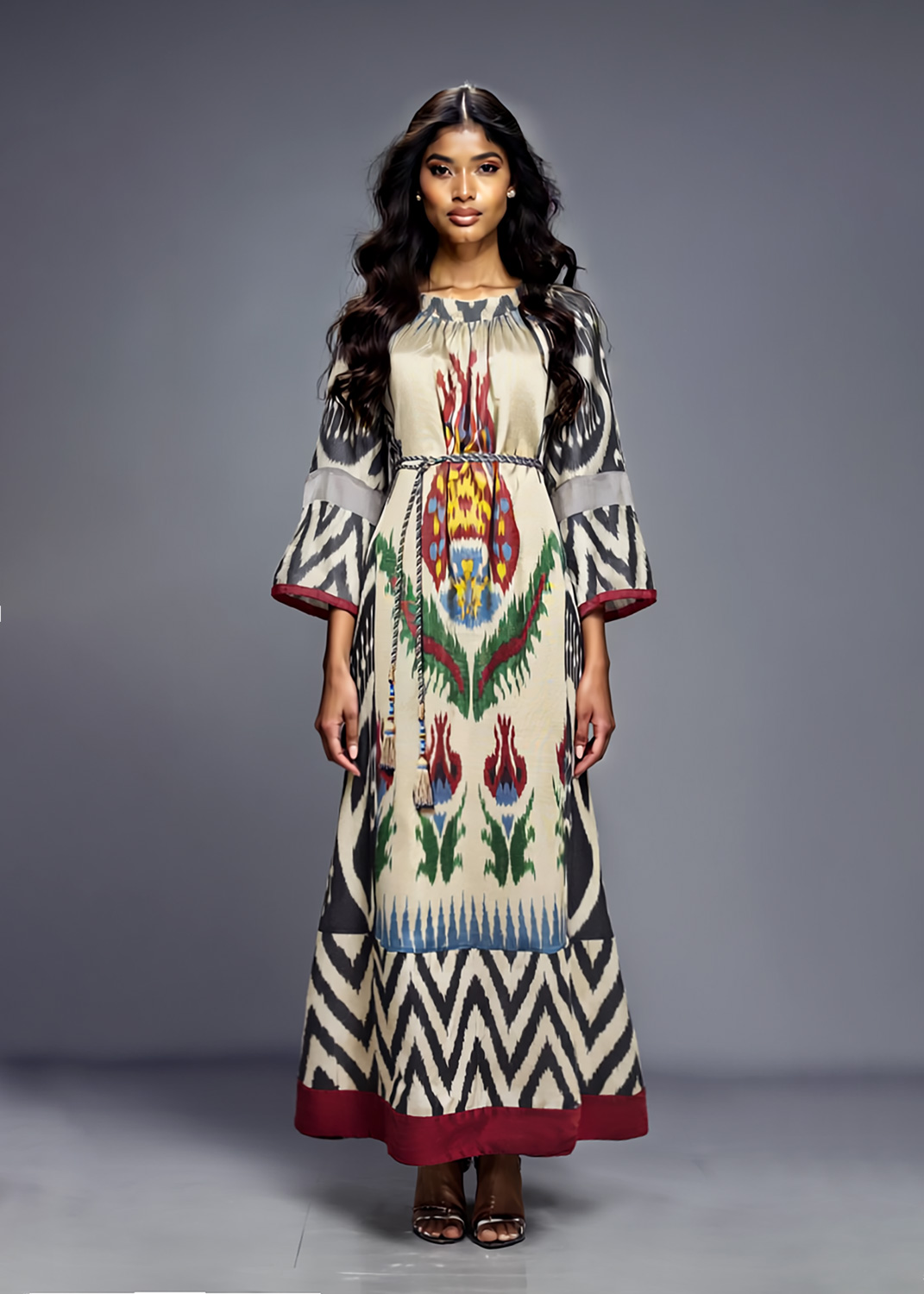 Maxi Silk Ikat Dress