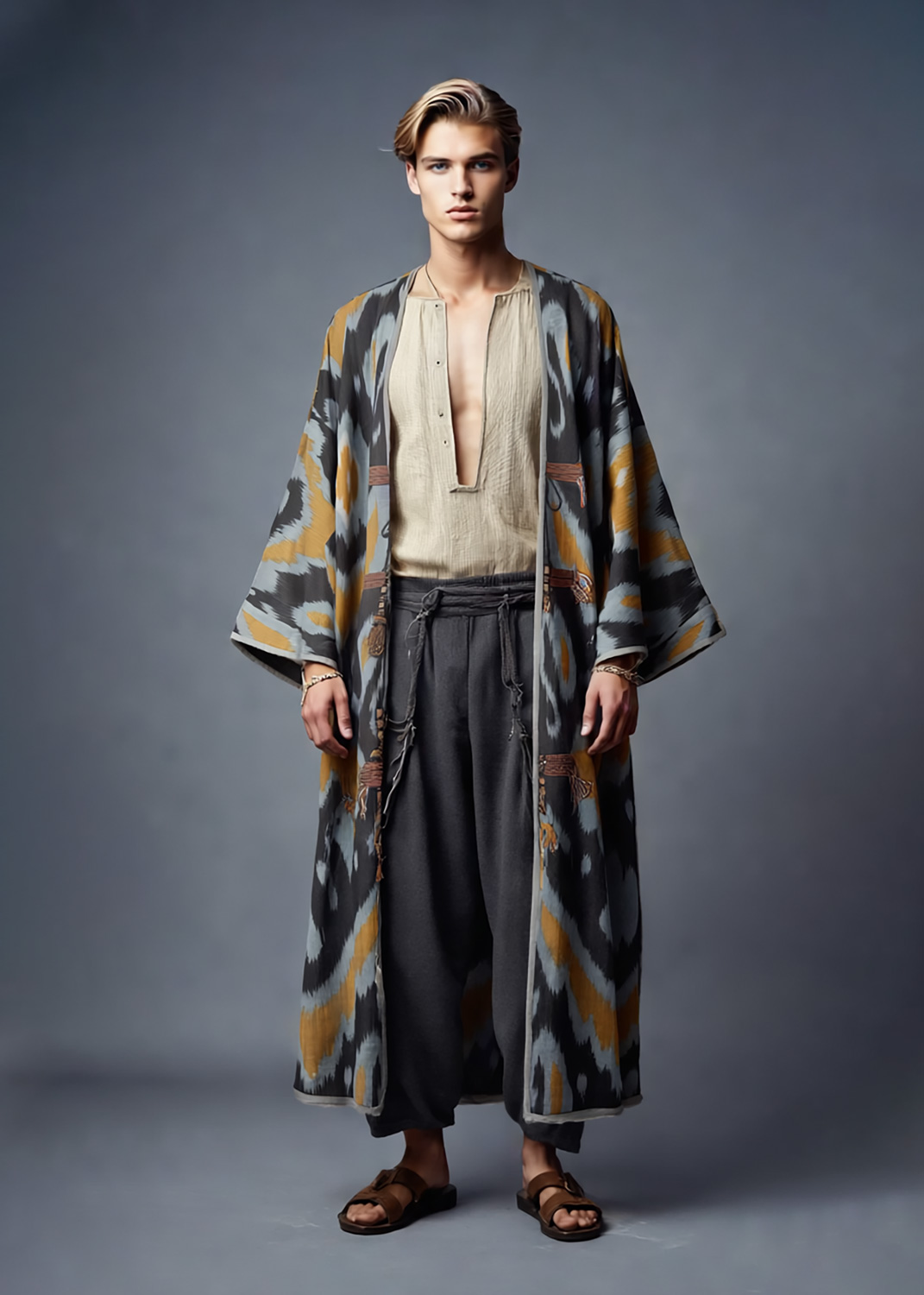Ikat Robe for Men