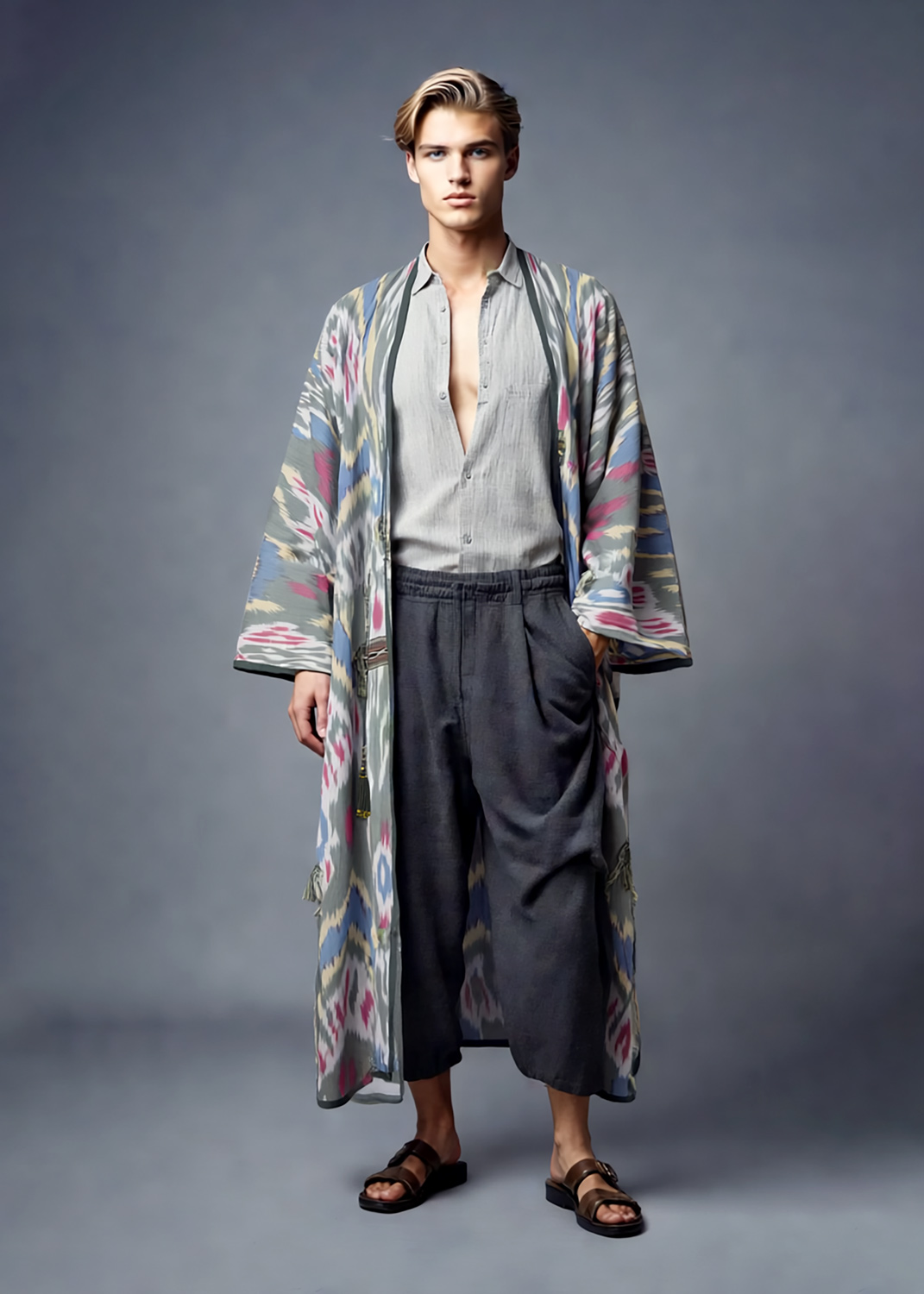 Ikat Robe for Men